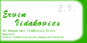ervin vidakovics business card